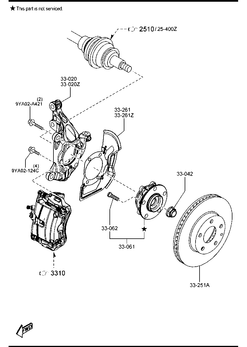 MAZDA BJS7-33-04X - Комплект підшипника маточини колеса autocars.com.ua