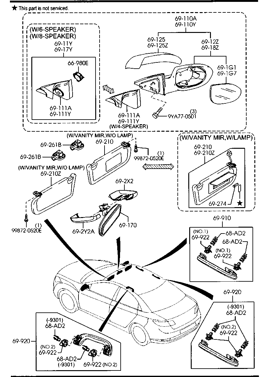 MAZDA GS1F-69-180C 12 - Зеркальное стекло, наружное зеркало avtokuzovplus.com.ua