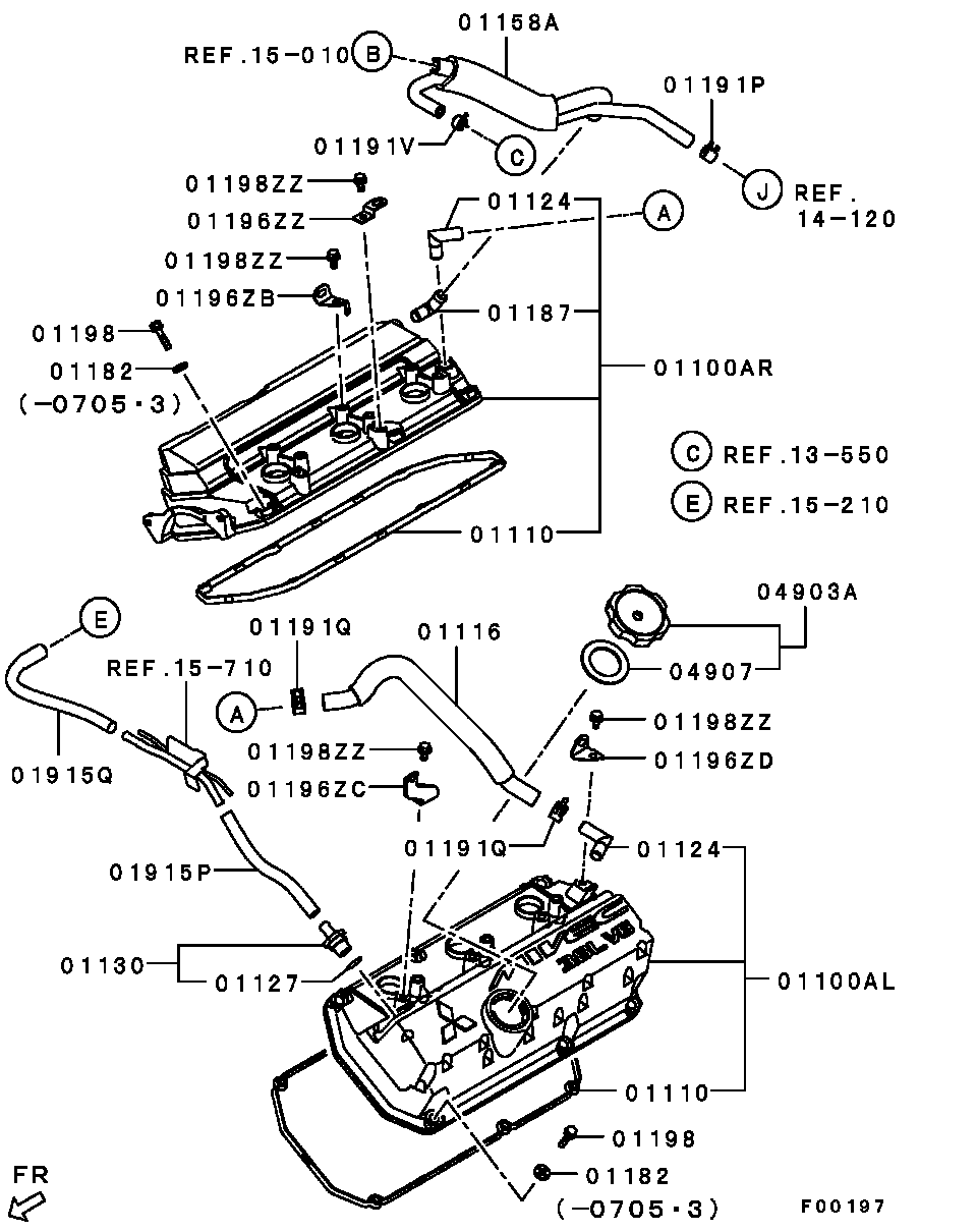 Mitsubishi 1035A422 - Клапан системи вентиляції autocars.com.ua