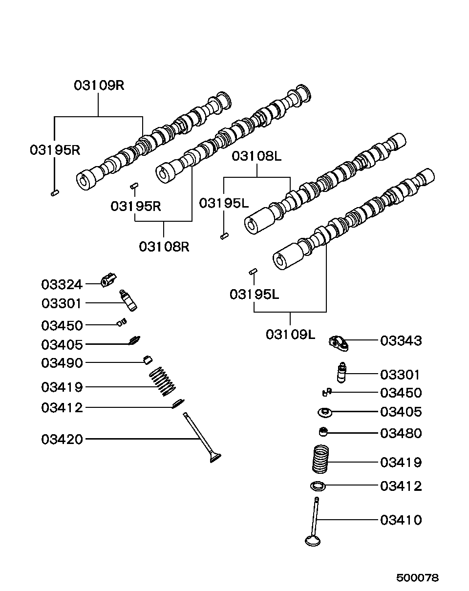 Mitsubishi MD302338 - Кільце ущільнювача, шток клапана autocars.com.ua