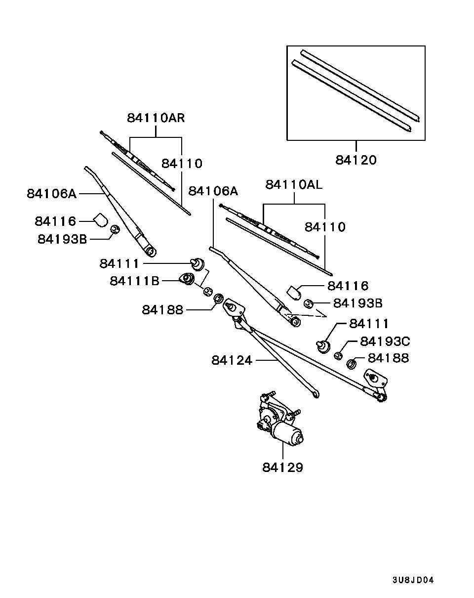 Mitsubishi MR416649 - Щетка стеклоочистителя avtokuzovplus.com.ua