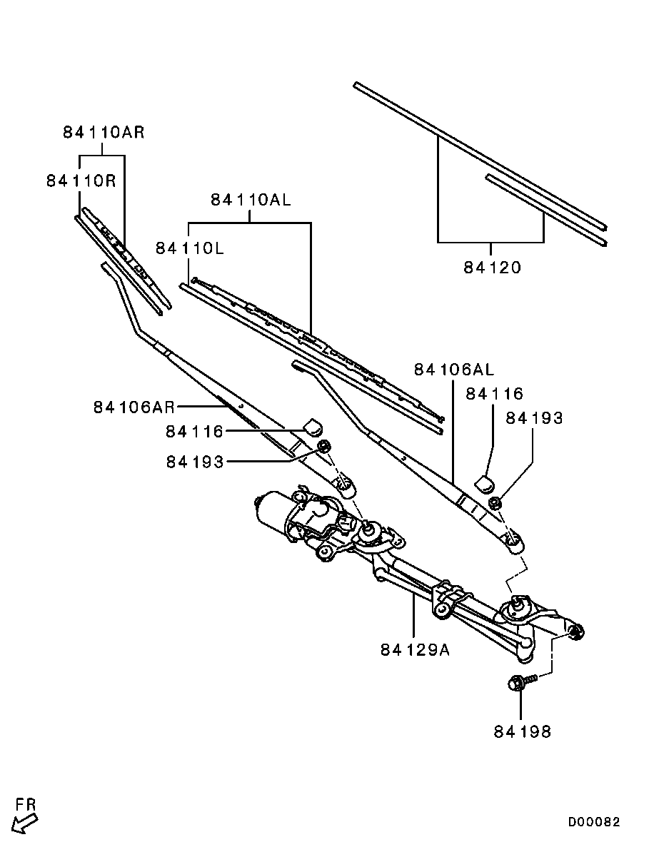 Mitsubishi 8250A035 - Щетка стеклоочистителя avtokuzovplus.com.ua