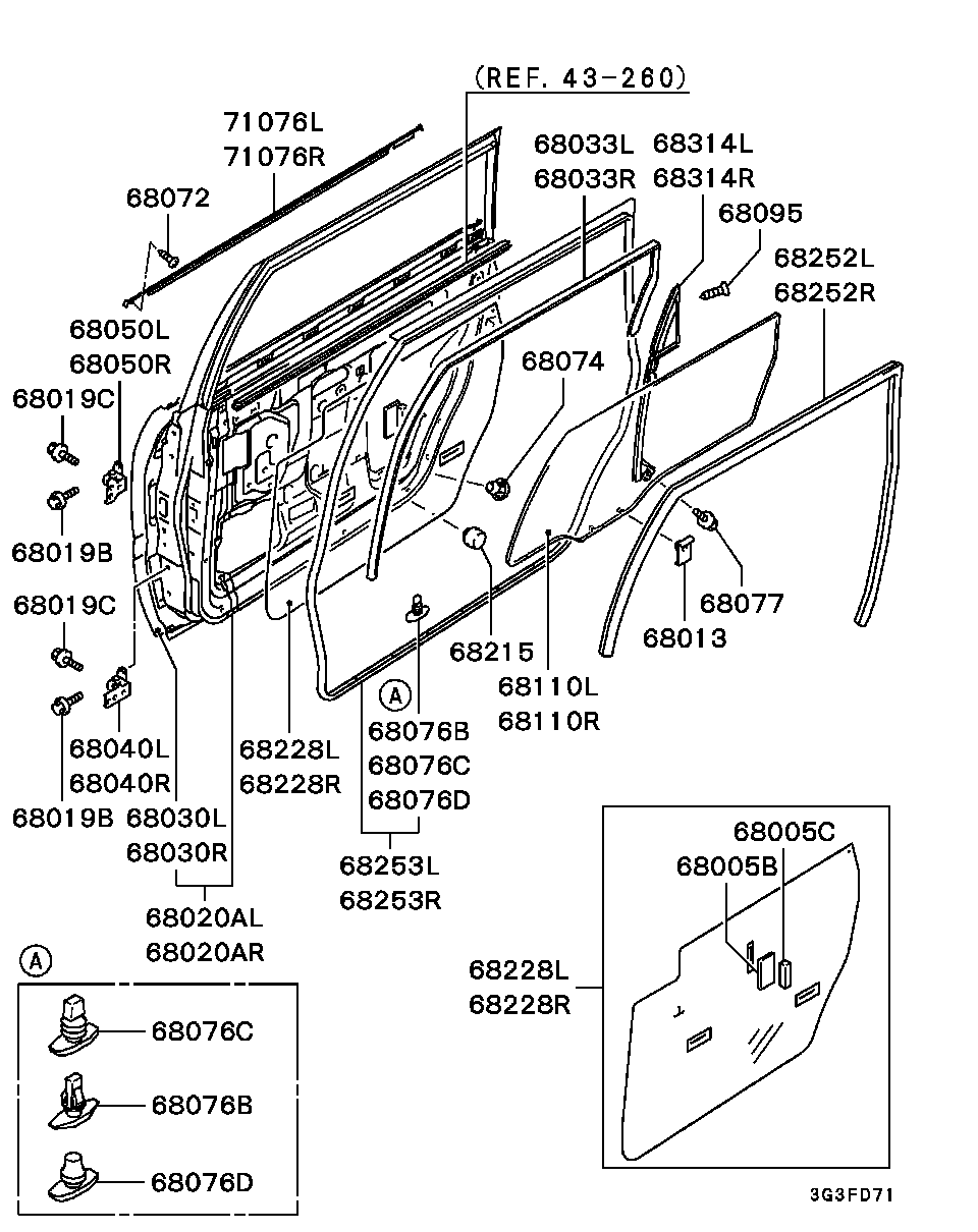 Mitsubishi MR288567 - Бокове вікно autocars.com.ua