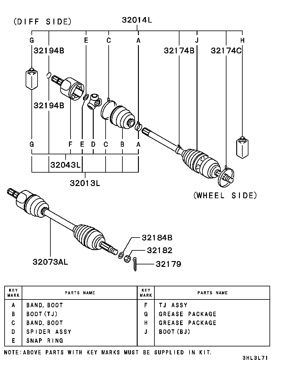 Mitsubishi MN147083 - Пильник, приводний вал autocars.com.ua