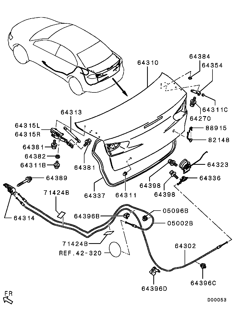 Mitsubishi 5927A012 - Циліндр замка autocars.com.ua