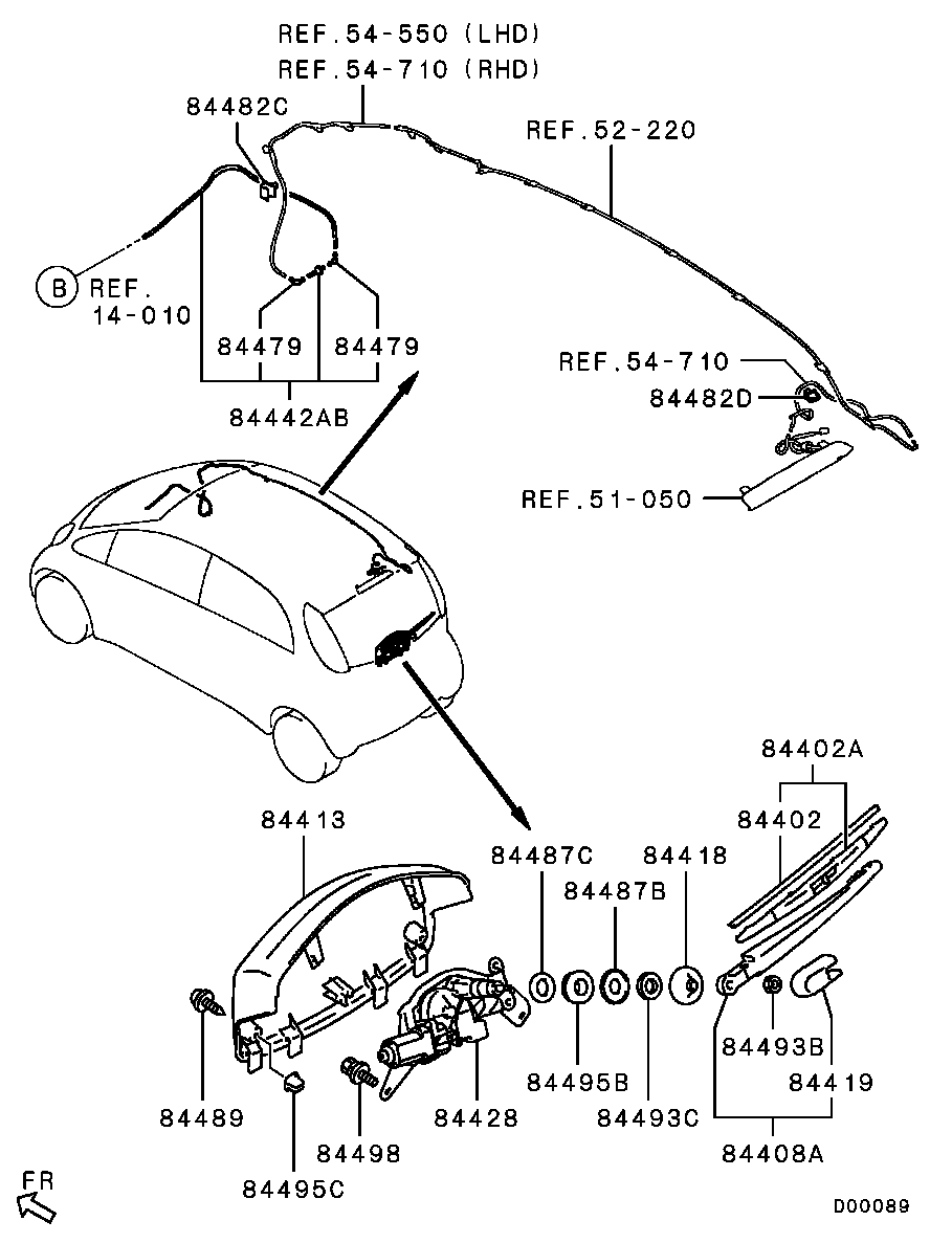 Mitsubishi 8250A294 - Щітка склоочисника autocars.com.ua