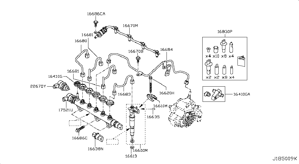 NISSAN 1661000Q0F - Кронштейн, клапанная форсунка avtokuzovplus.com.ua