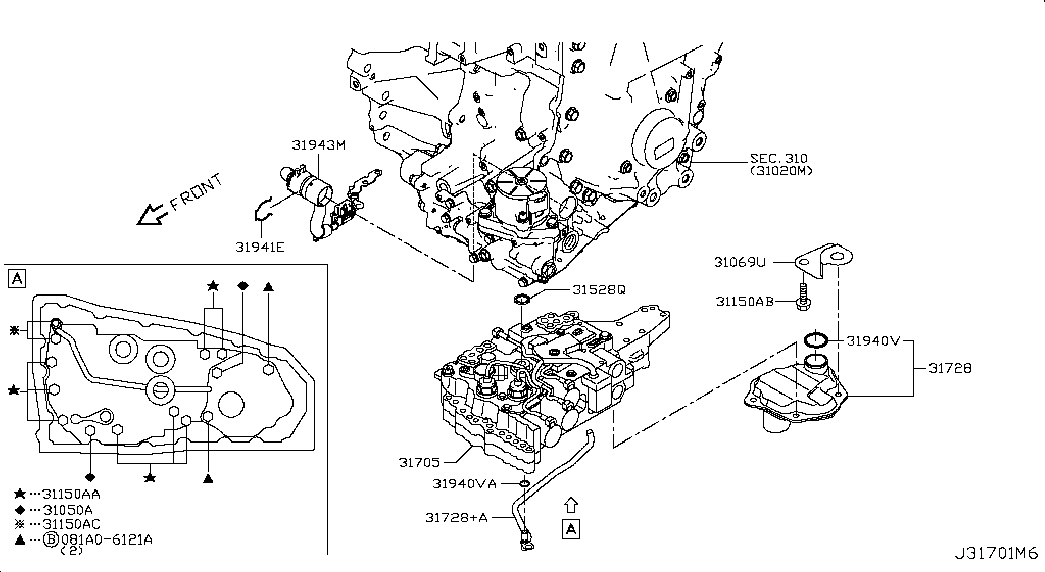 NISSAN 31728-29X0B - Гидрофильтр, автоматическая коробка передач avtokuzovplus.com.ua