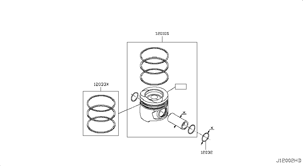 NISSAN 12033-00Q0F - Комплект поршневих кілець autocars.com.ua