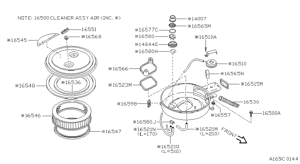 NISSAN 16546-U6710 - Повітряний фільтр autocars.com.ua