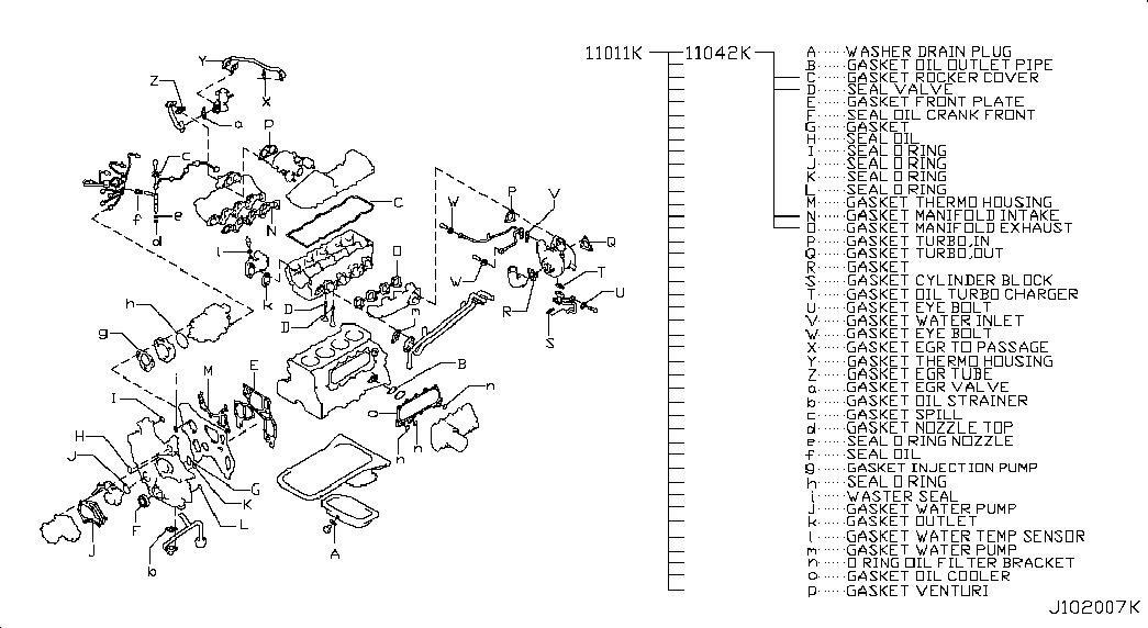 NPS N124N170 - Комплект прокладок, головка цилиндра autodnr.net