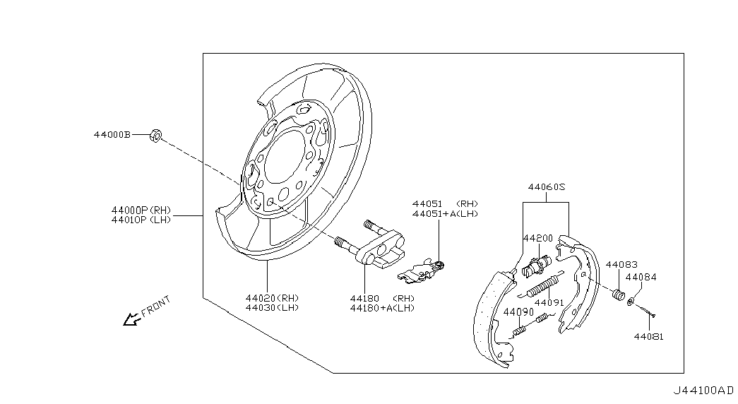 Infiniti D40F0AR025 - Комплект тормозов, ручник, парковка avtokuzovplus.com.ua