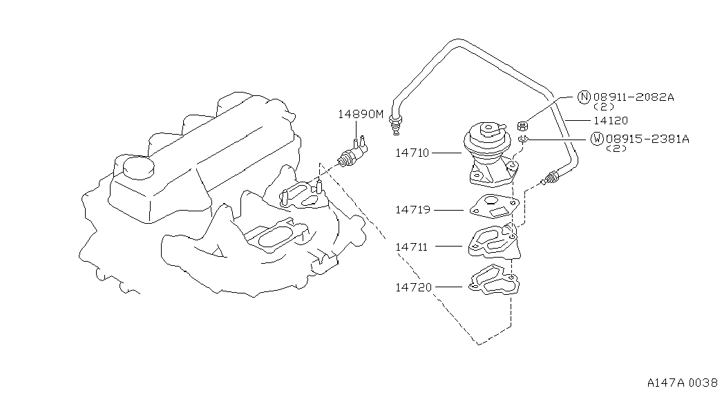 NISSAN 14719W0401 - Прокладка, термостат autocars.com.ua