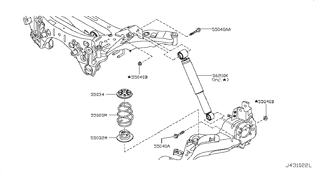 NISSAN E62104MS0A - Амортизатор avtokuzovplus.com.ua