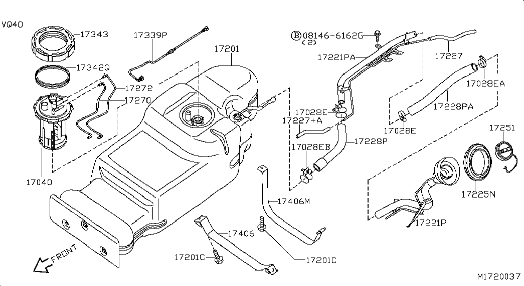 NISSAN 17040-EB800 - Паливний фільтр autocars.com.ua