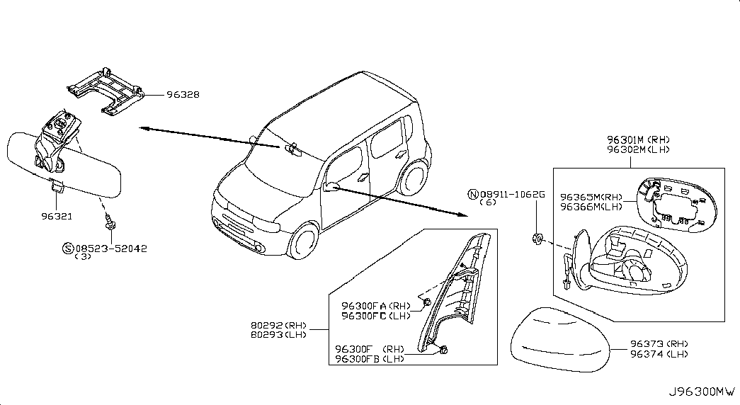 NISSAN K63731FC0A - Наружное зеркало avtokuzovplus.com.ua