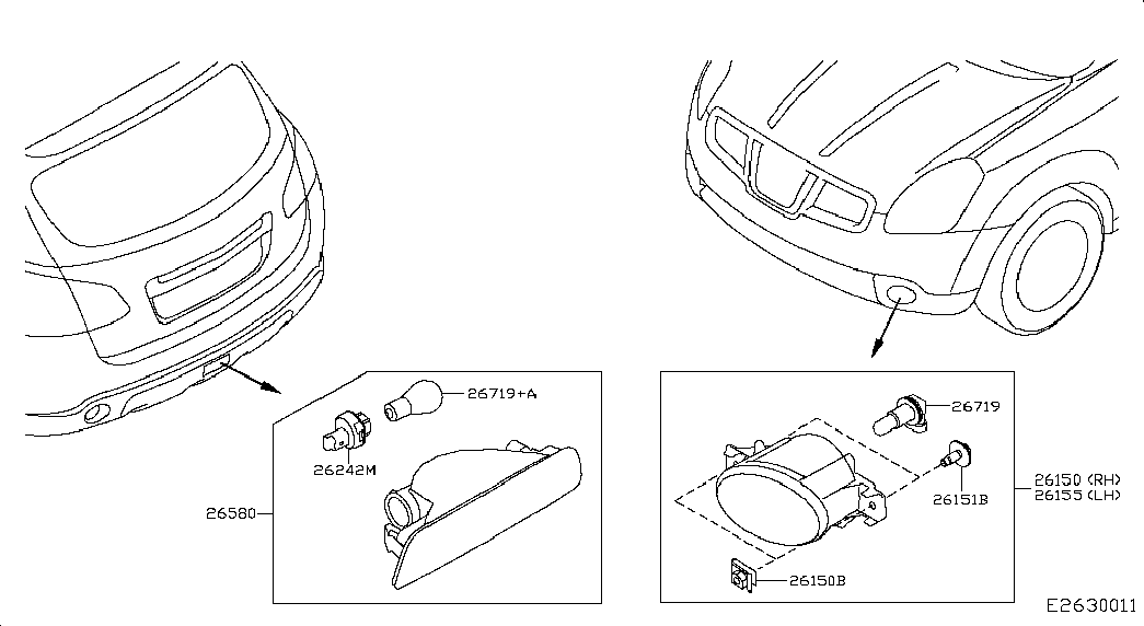 NISSAN B6A55-8990A - Противотуманная фара avtokuzovplus.com.ua