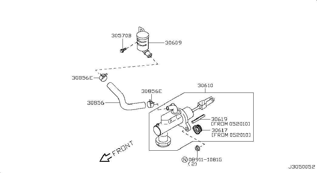 NISSAN 30610-95F0A - Главный цилиндр, система сцепления avtokuzovplus.com.ua