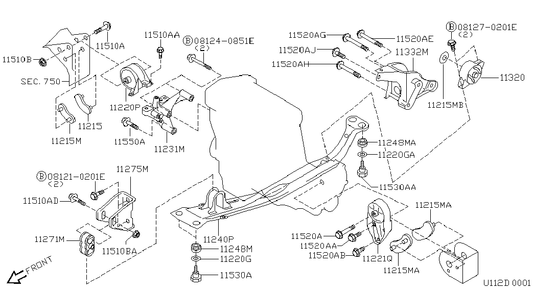 Japanparts RU-1204 - Подушка, опора, подвеска двигателя autodnr.net