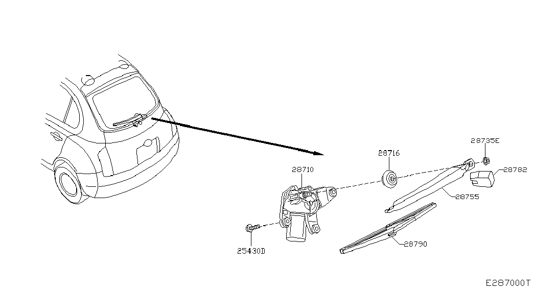 NISSAN 28710-AX60A - MOTOR ASSY-REAR WINDOW WIPER autocars.com.ua