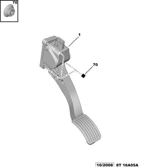 CITROËN/PEUGEOT 1601.EA - ПЕДАЛЬ АКСЕЛЕРАТОРА autocars.com.ua