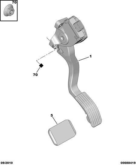 PEUGEOT 1606 06 - ACCELERATOR PEDAL BUFFER autocars.com.ua