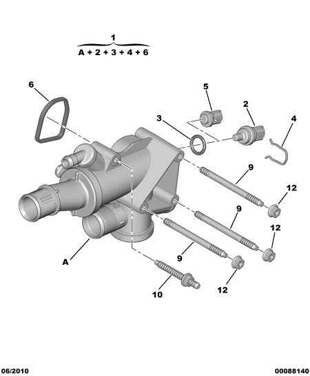 CITROËN (DF-PSA) 1340 75 - Прокладка, корпус термостата autocars.com.ua