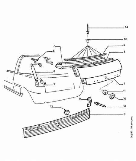 CITROËN/PEUGEOT 8731.70 - Газова пружина, кришка багажник autocars.com.ua