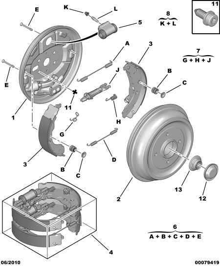 EUROREPAR 1613191680 - Комплект тормозных колодок, барабанные autodnr.net