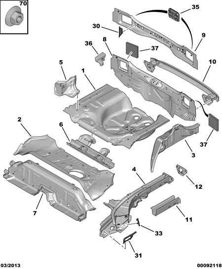 PEUGEOT 16 073 289 80 - ПАНЕЛЬ ЗАДНЯ autocars.com.ua