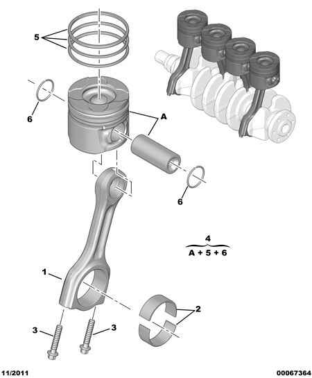 PEUGEOT (DF-PSA) 0640 V8 - Комплект поршневых колец avtokuzovplus.com.ua