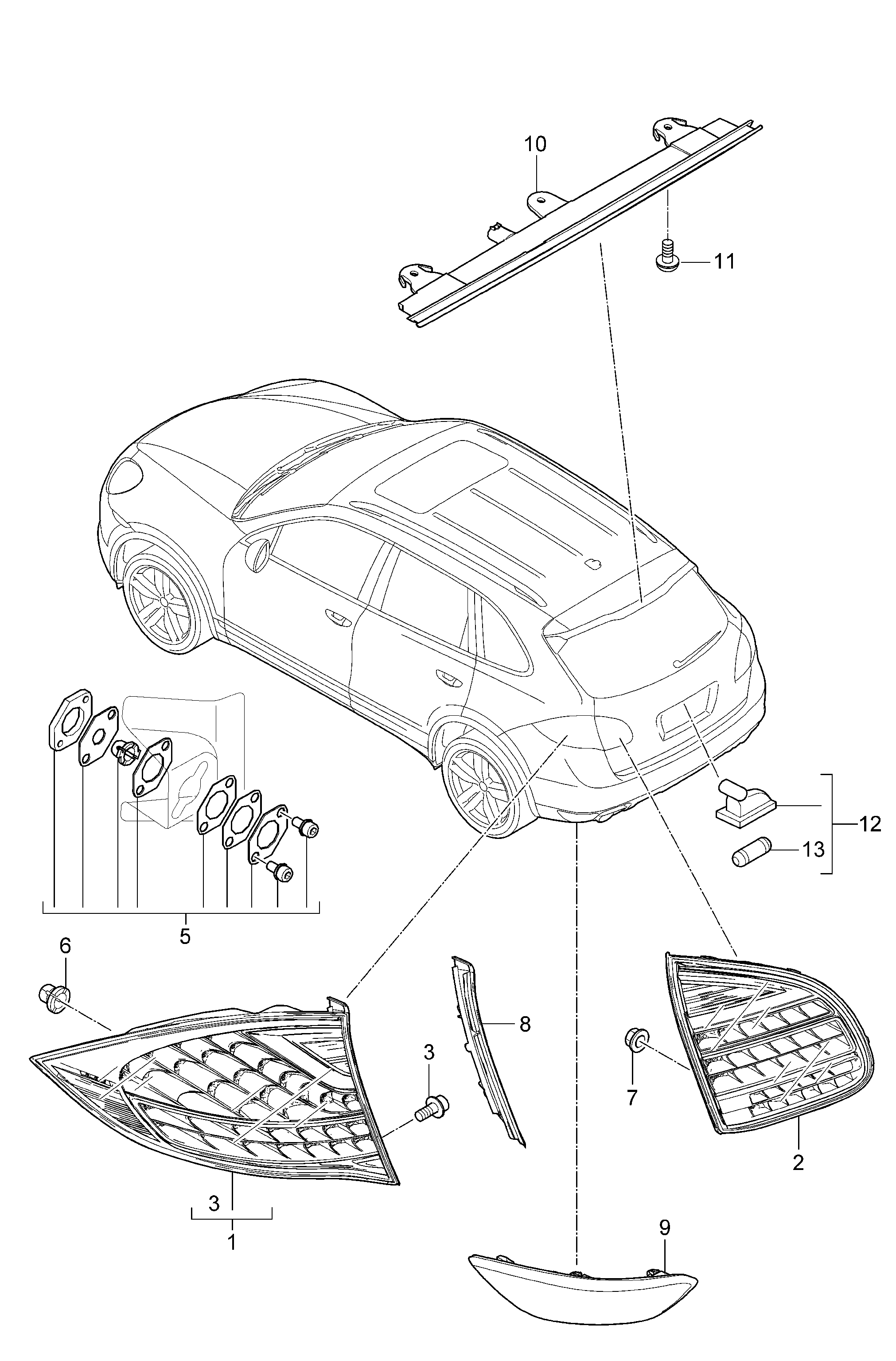 Porsche 95863162000 - Ліхтар освітлення номерного знака autocars.com.ua