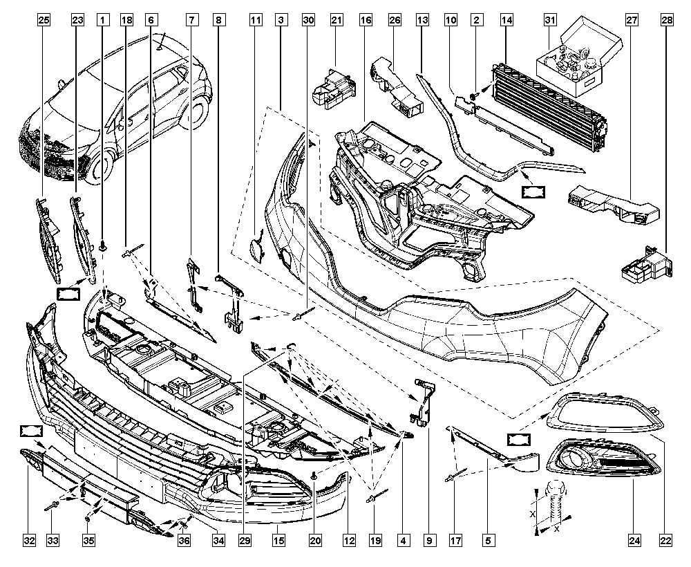 RENAULT 620742386R - Решітка вентилятора, буфер autocars.com.ua