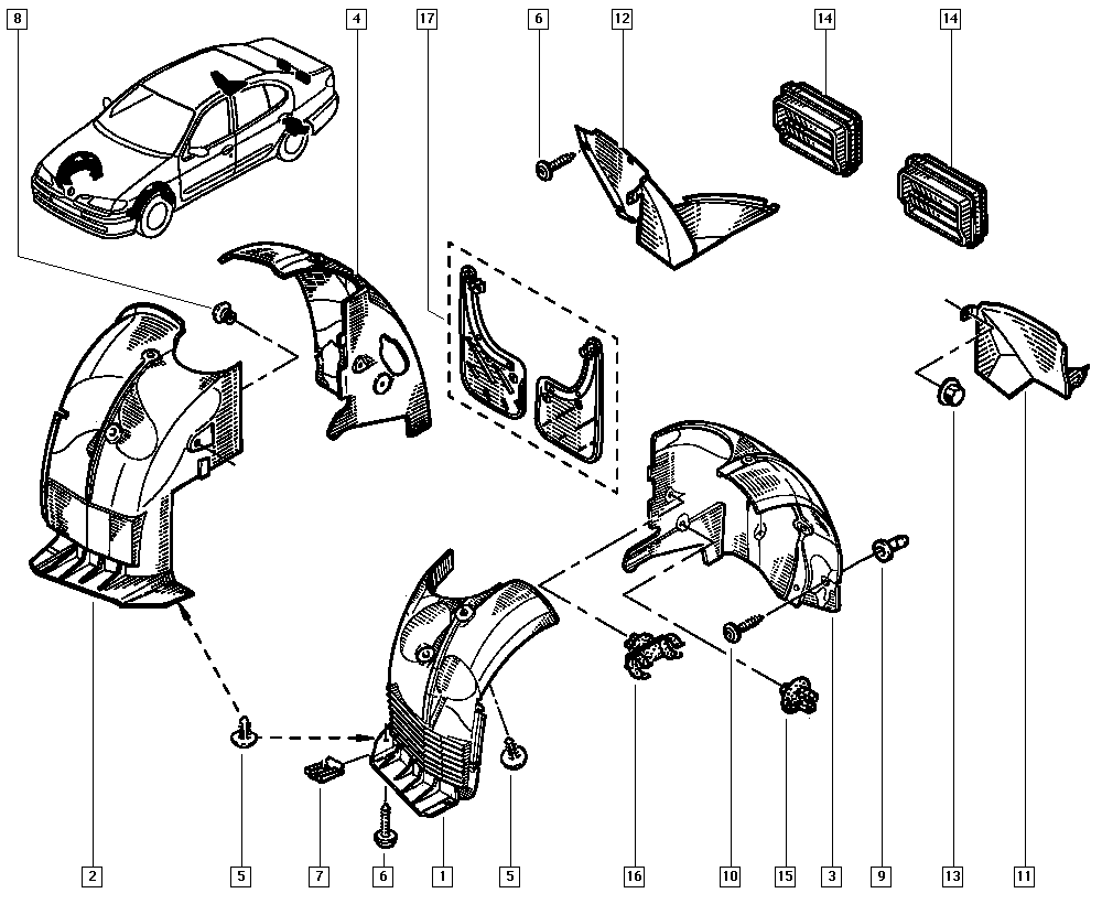 RENAULT 77 00 434 563 - Обшивка, колісна ніша autocars.com.ua