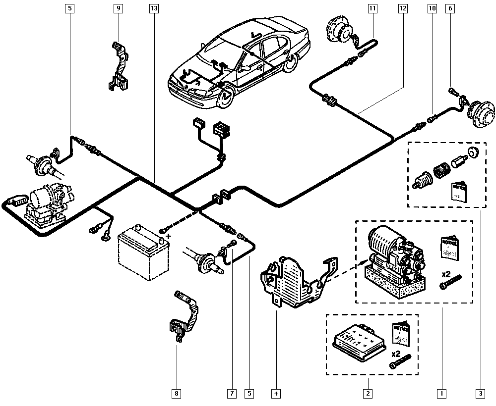 Abs рено дастер. АБС правый задний датчик схема Рено Сценик 2. Схема датчика ABS Renault Duster. Система АБС Рено Дастер. Разъёмы ABS на Рено Флюенс.