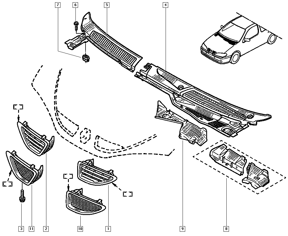 RENAULT 7700427580 - Решітка радіатора autocars.com.ua