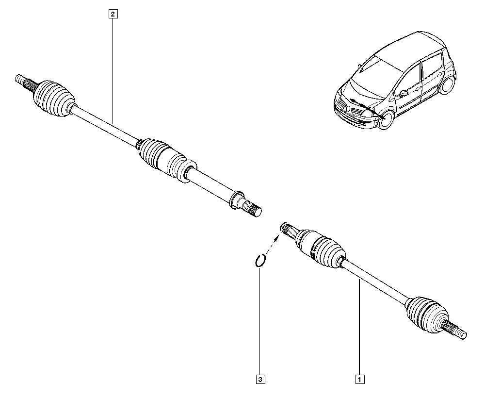 RENAULT 8200378880 - Шарнірний комплект, ШРУС, приводний вал autocars.com.ua