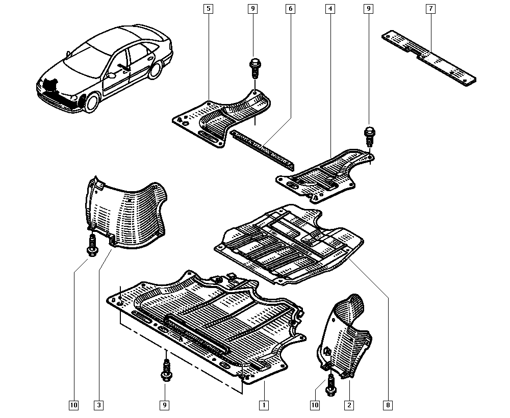 RENAULT 77 00 428 148 - Кожух двигуна autocars.com.ua