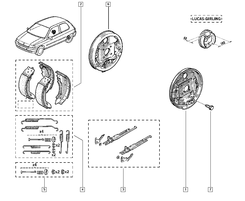 RENAULT 7701204216 - Комплект гальм, барабанний механізм autocars.com.ua