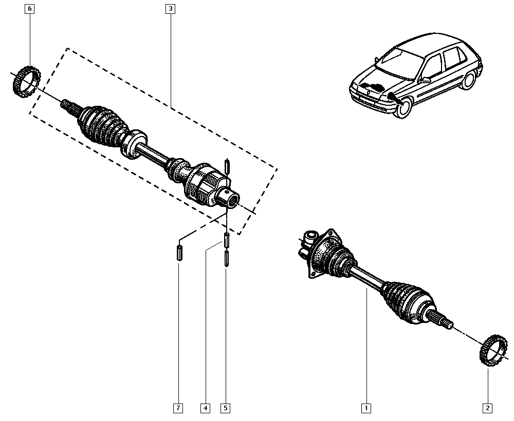 RENAULT 7701349915 - Приводной вал avtokuzovplus.com.ua