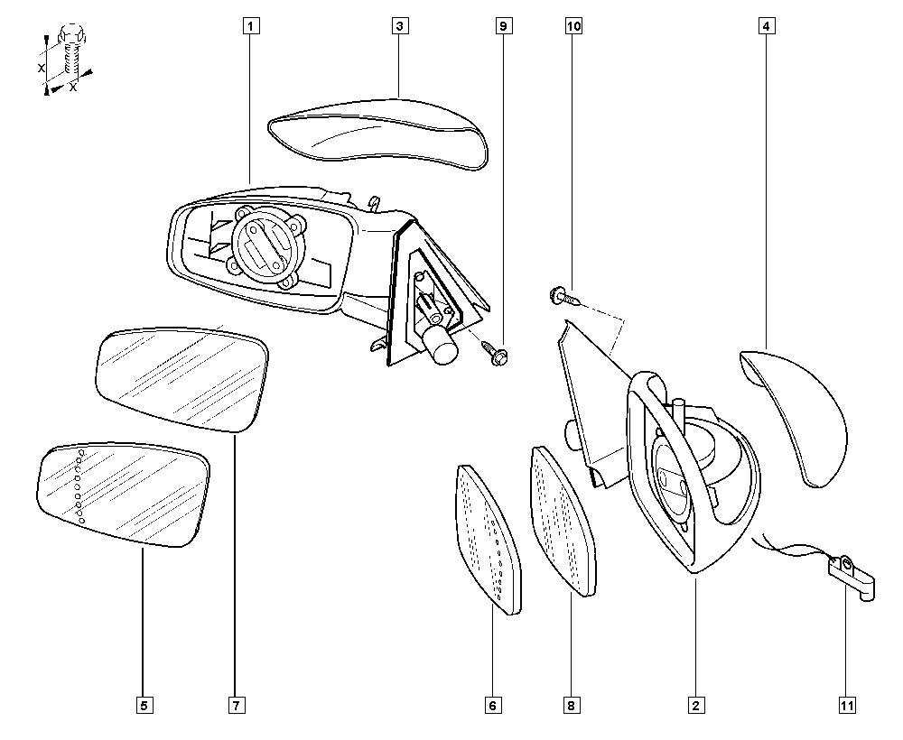 RENAULT 7701053701 - Зовнішнє дзеркало autocars.com.ua