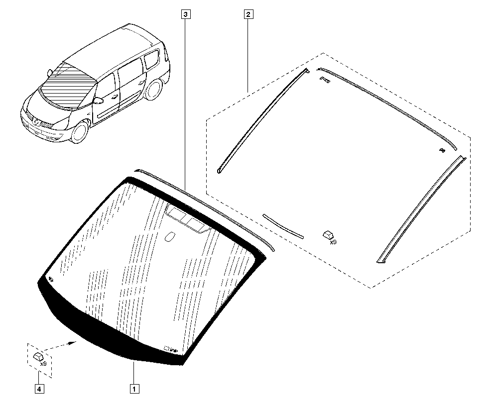 RENAULT 8200015452 - Ветровое стекло avtokuzovplus.com.ua