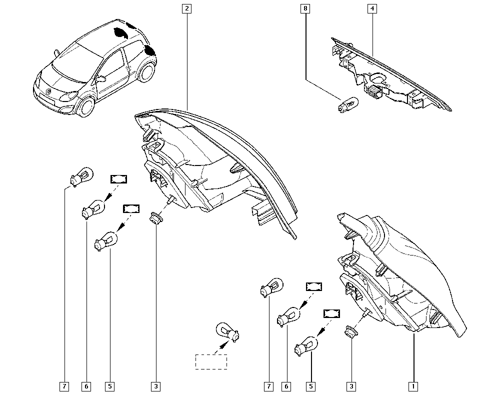 RENAULT 82 00 387 888 - Задній ліхтар autocars.com.ua