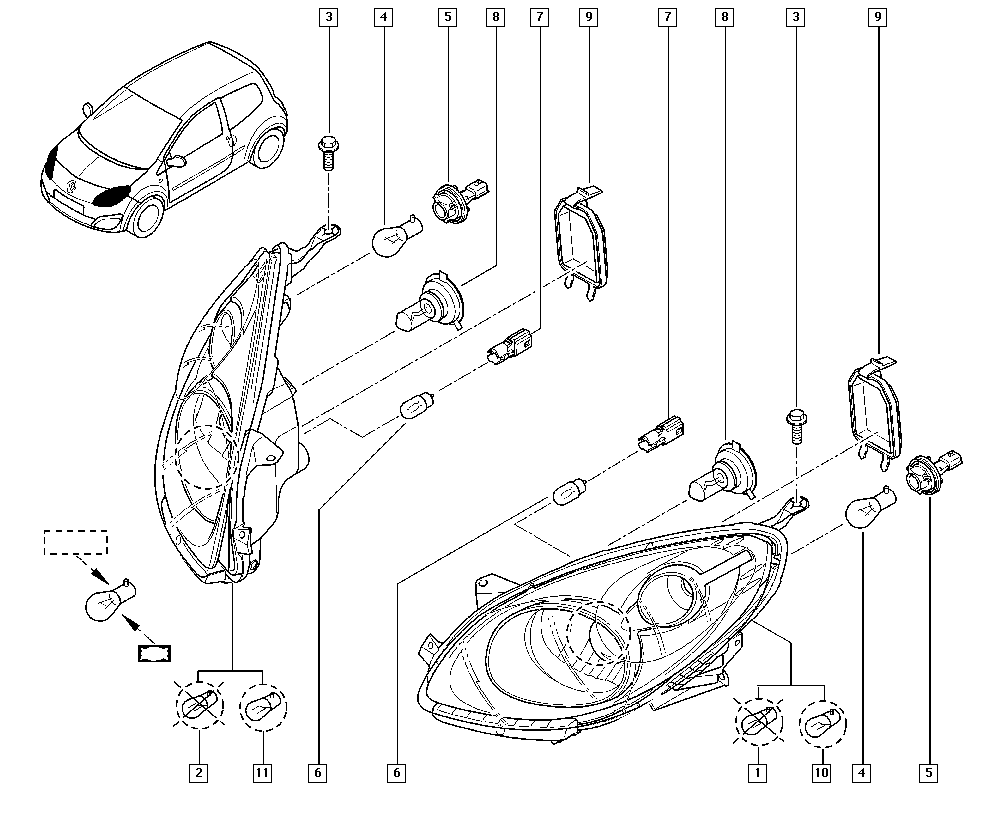 RENAULT 260103301R - Основна фара autocars.com.ua