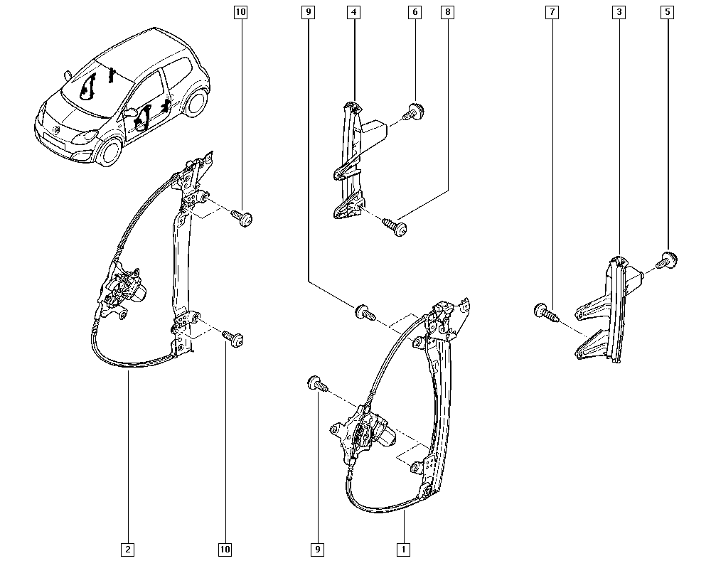 RENAULT 82 00 384 741 - Підйомний пристрій для вікон autocars.com.ua