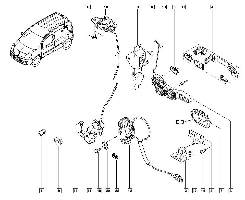 RENAULT 8200497823 - Замок двері autocars.com.ua