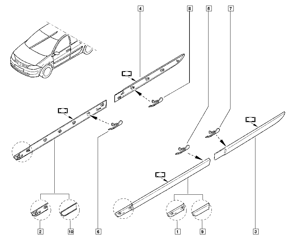 RENAULT 7701477638 - Облицювання / захисна накладка, двері autocars.com.ua