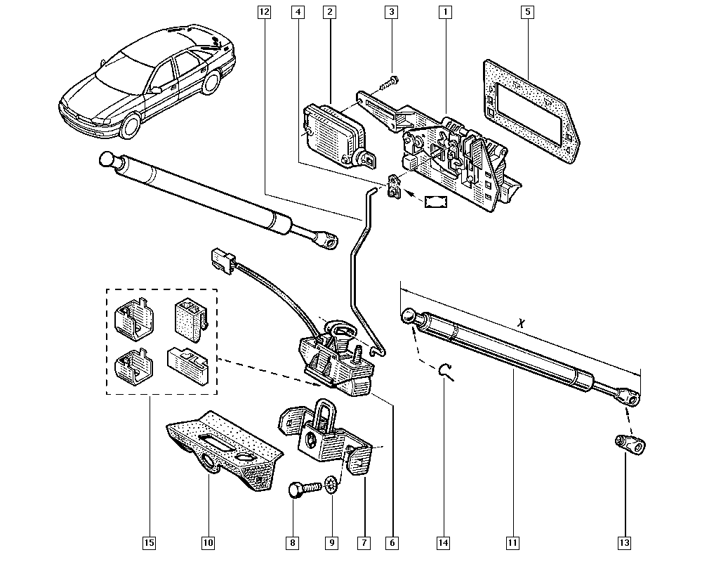 RENAULT 7700831959 - Газовая пружина, упор avtokuzovplus.com.ua