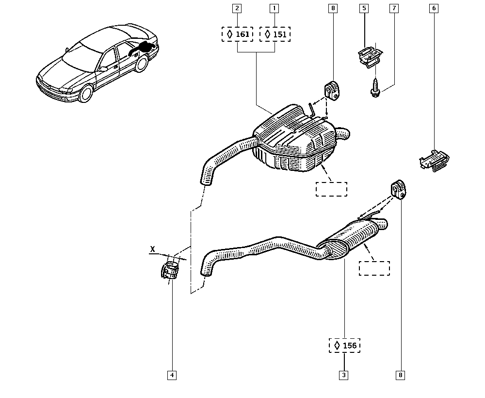 RENAULT 7700821150 - Глушник вихлопних газів кінцевий autocars.com.ua