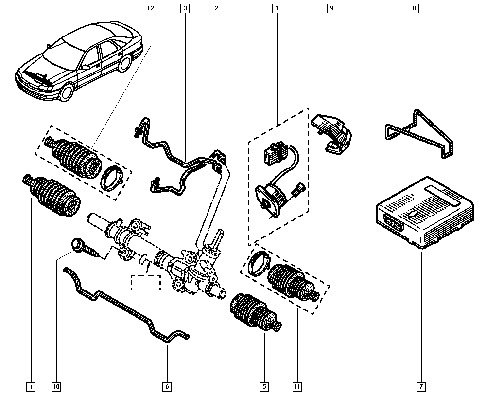 Honda 7701469566 - Комплект пилника, рульове управління autocars.com.ua